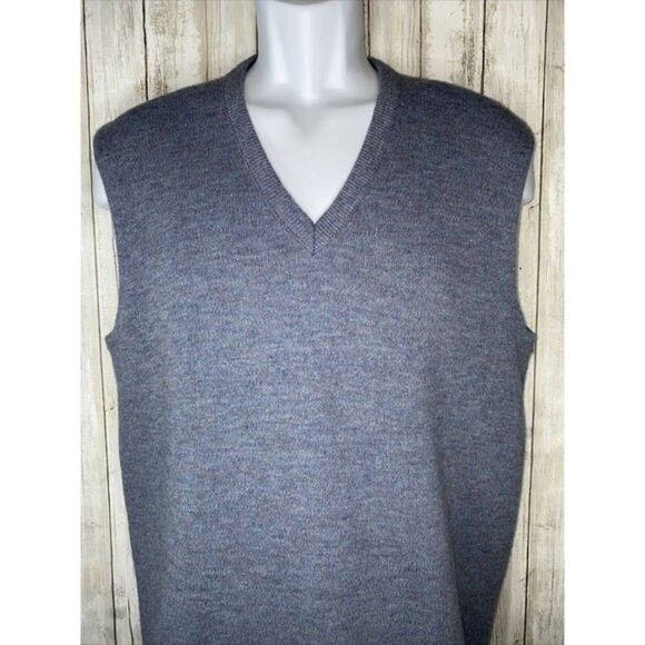 Robert Bruce Vintage Sleeveless V-Neck Blue/Purple Sweater Vest Men’s Size XL - Picture 3 of 12